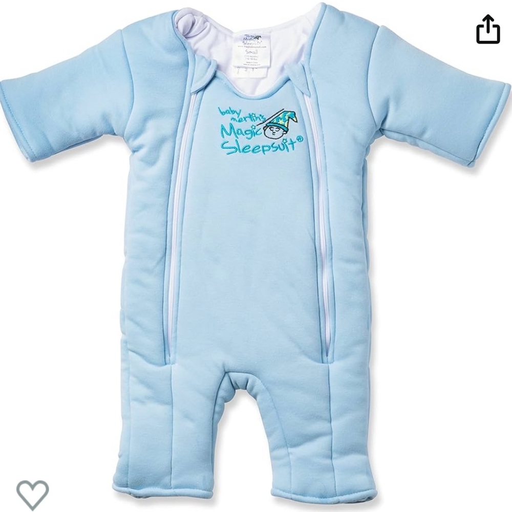 Baby Merlin's Magic Cotton Transition Swaddle Sleep Suit 6-9m blue or beige